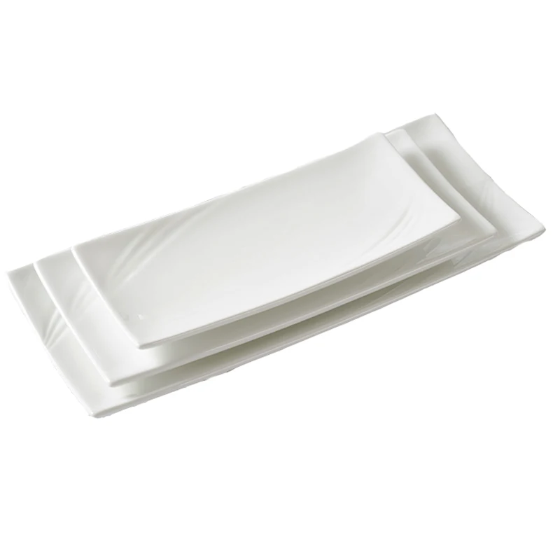 10/12/14 Inch Square Porcelain Plate White Serving Dish Ceramic Restaurant  Dinner Lunch Platter Tableware Set