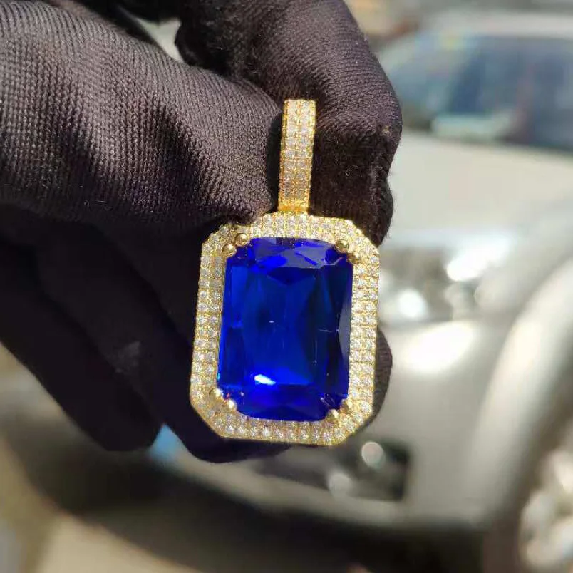 Для мужчин и женщин хип-хоп Iced out Bling квадратный драгоценный кулон ожерелье браслет горный хрусталь украшения CZ ожерелье ювелирные изделия Хип-хоп роскошные подарки