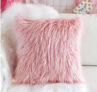 Простой современный розовый белый Бархатный Чехол для подушки плюшевый кролик наволочка белый мех наволочка домашний декор - Цвет: 5