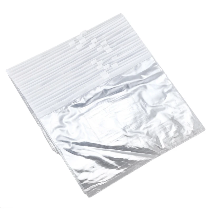 

20 Pieces A5 Paper Size Blue Slider Grip Handle Zipper Transparent Envelopes for Folder Folder