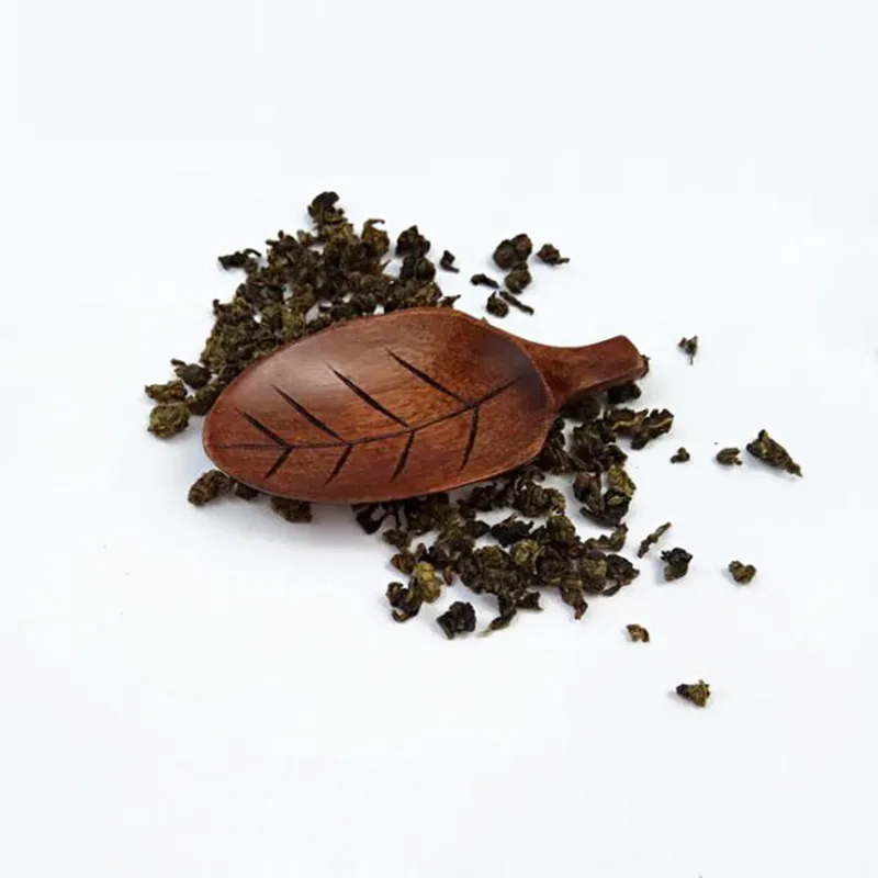 10 шт./партия деревянные ложки для чая в форме листа держатель для палочек Nanmu дерево Экологически безвредный чай инструменты