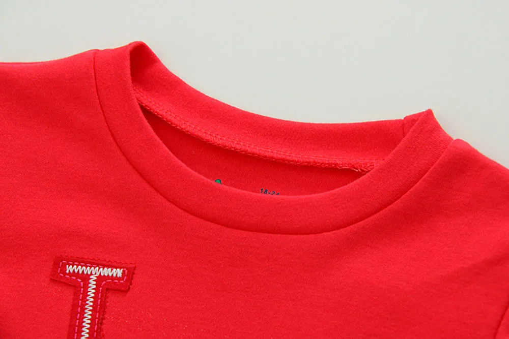 Telotuny для маленьких мальчиков хлопковая одежда для малышей для девочек Валентина Письмо печати блузка одежда Y120830
