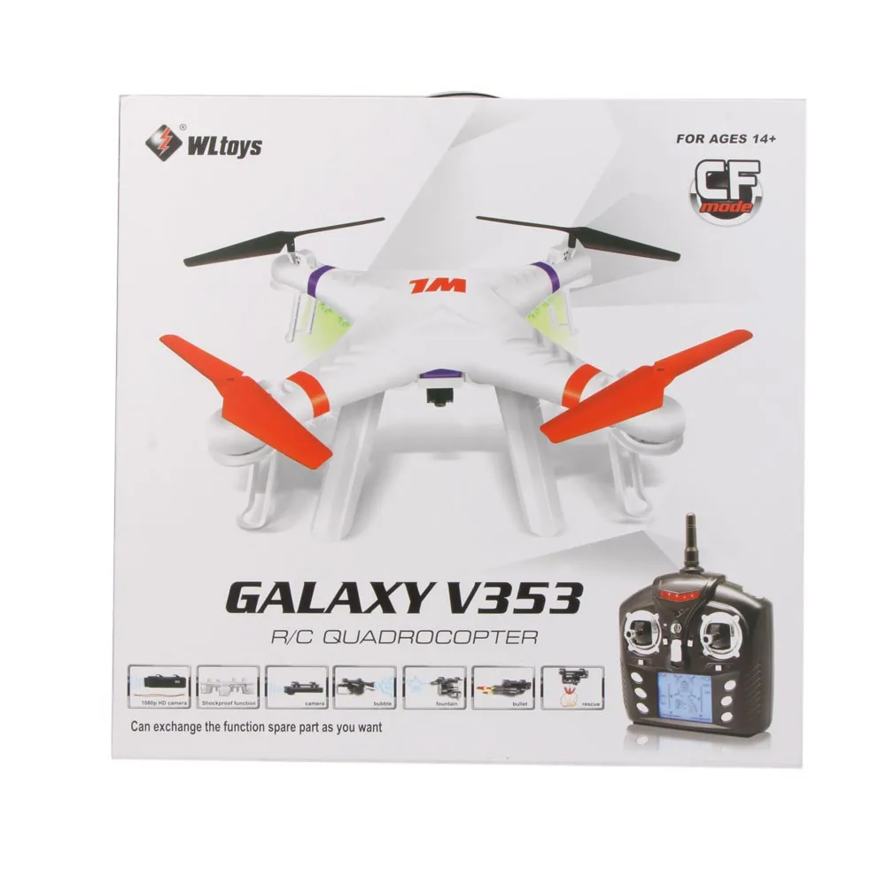 WLtoys V353 Galaxy 2,4G 4CH 6 оси гироскопа беспилотный Дрон Квадрокоптер с дистанционным управлением и Zero Explorer Walkera QR X350 Pro FPV, вертолет-Дрон