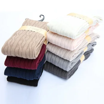 

2018 New Fashion Woman Wool Braid Over Knee Socks Ladies Thigh Highs Hose Stockings Twist Warm Winter Hot Sale