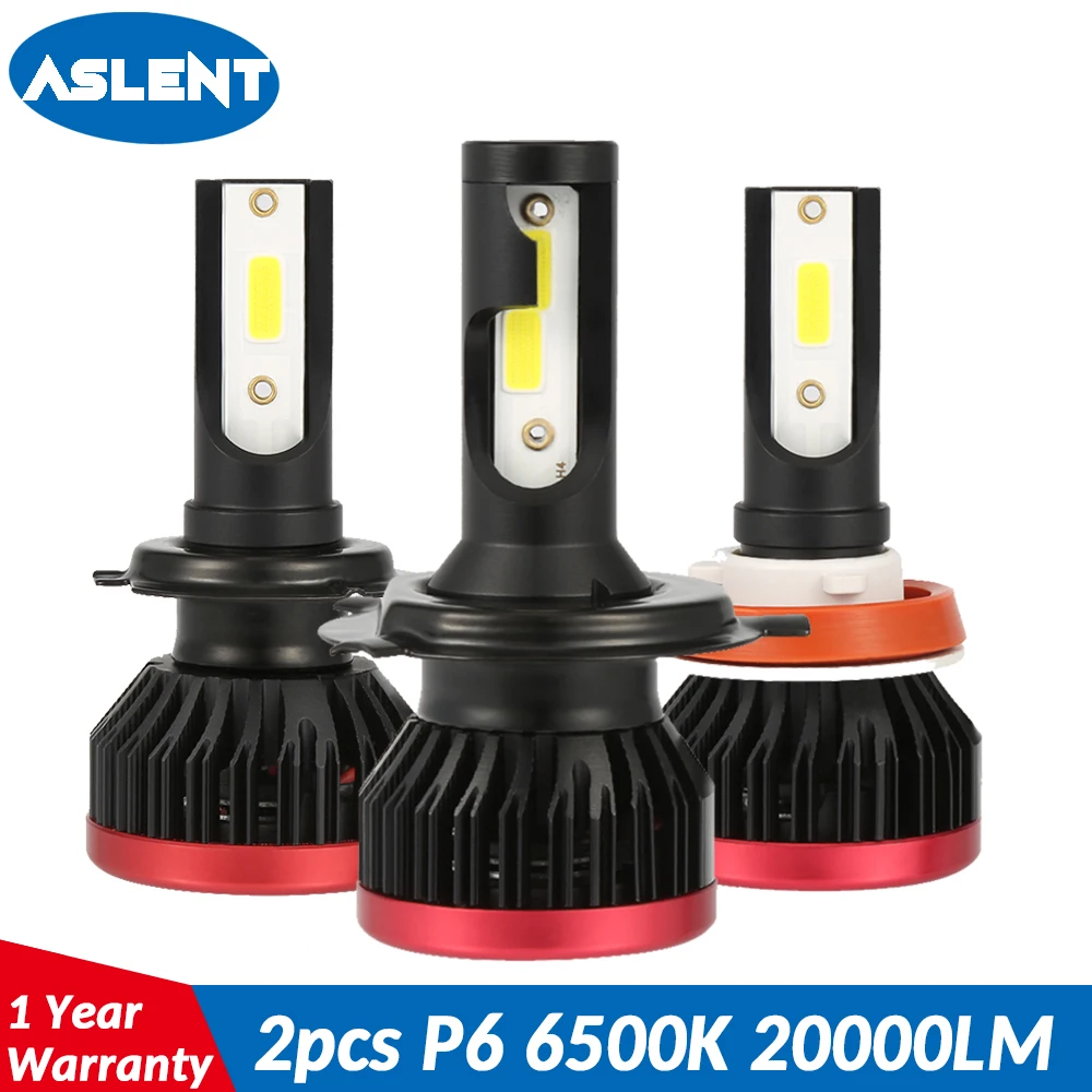 ASLENT H7 Мини светодиодный H1 H3 H4 H11 H8 HB3 HB4 9005 9006 головной светильник лампы