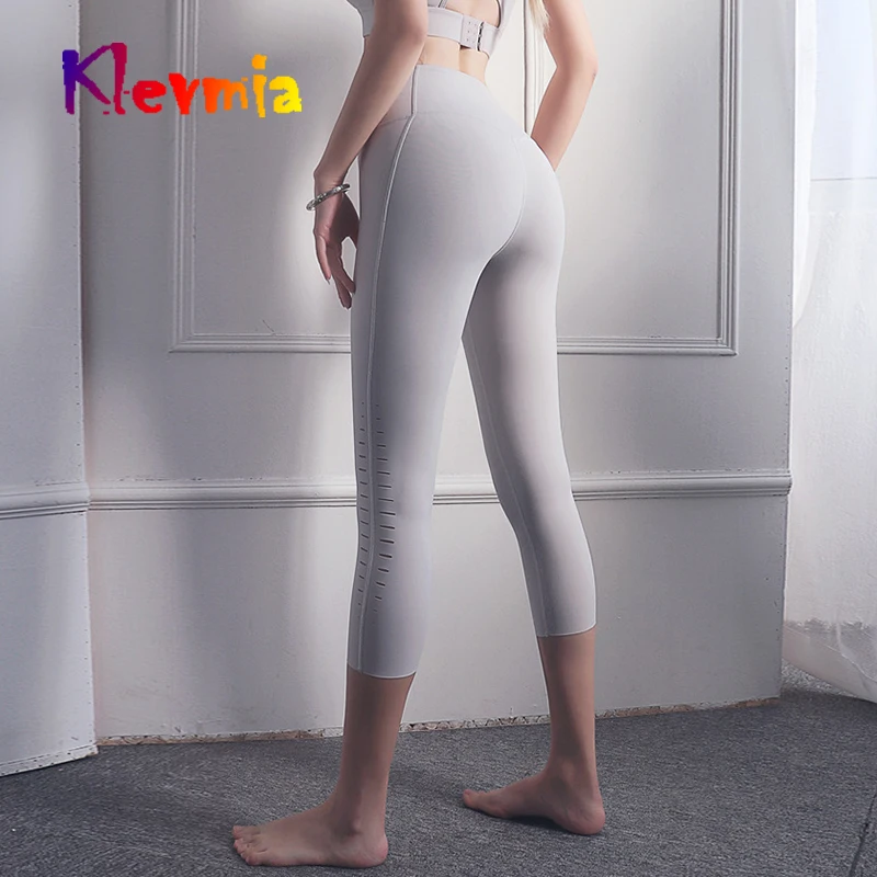 

Women Hollow Out Gym Leggings For Fitness Breathable Yoga Pants Woman Calf-length Pants Sport Leggings Women Yoga Legging