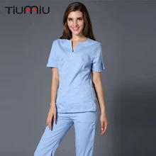 Высококачественный Женский скраб для мытья рук с короткими рукавами, медицинская красота, аптека, хирургическая рабочая одежда медсестры, одежда Топ+ штаны