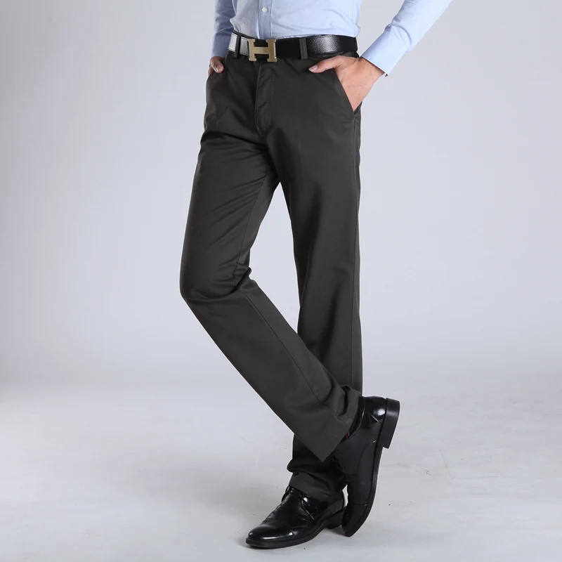 Новое поступление осенне-зимние мужские облегающие модные брюки нежелезные одноцветные брюки мужской деловой официальный Повседневный Брюки - Цвет: RS8801