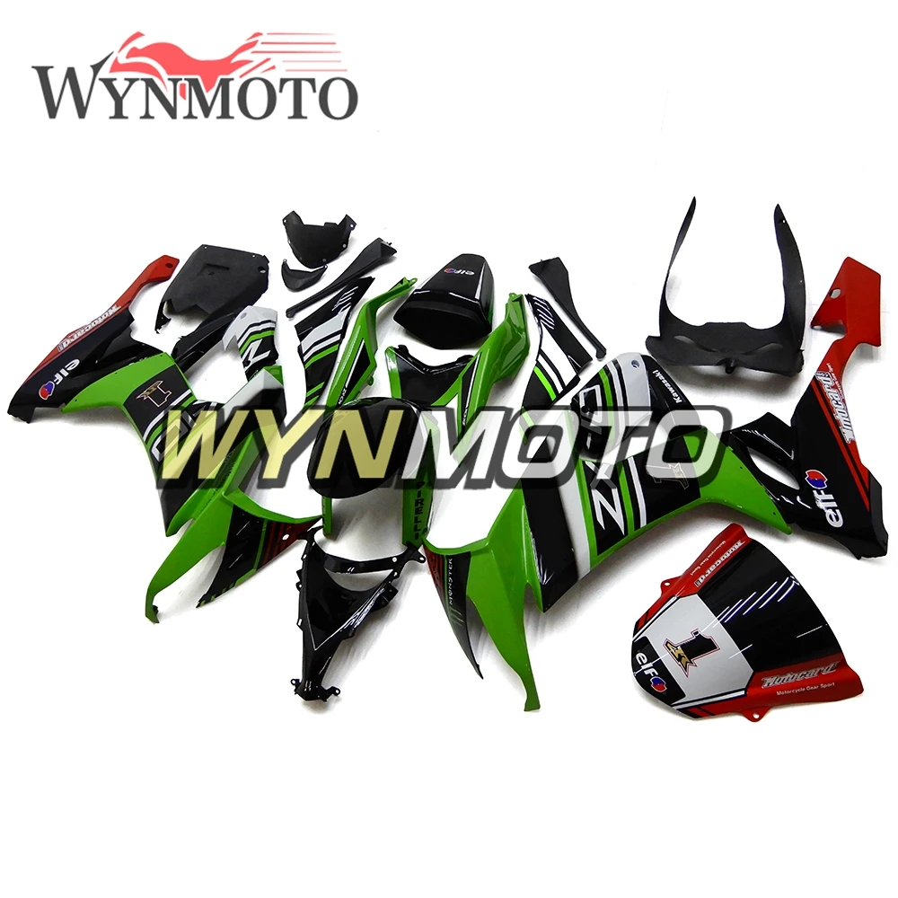 Полный комплект обтекателей черного и зеленого цвета для Kawasaki ZX-10R ZX10R 2008-2010 08 10