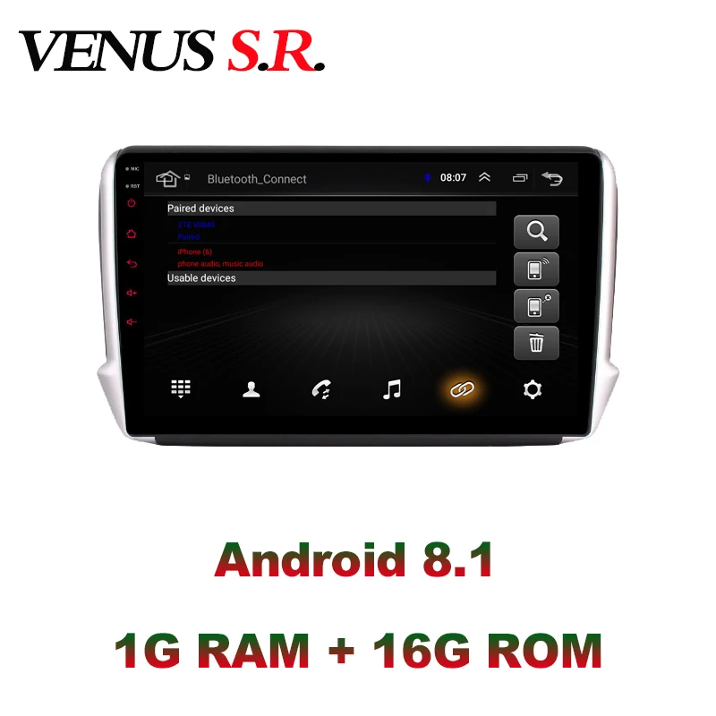 Flash Deal VenusSR Android 8.1 2.5D car dvd for peugeot 2008 208 Radio 2014-2018 multimedia headunit GPS Radio stereo gps navigation 1