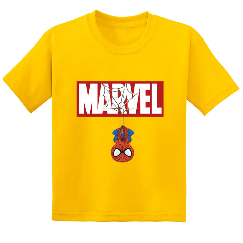 Бесплатная доставка Человек-паук мультфильм печати дети забавная футболка для маленьких девочек Летняя хлопковая футболка с коротким