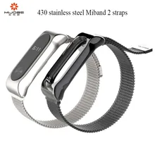 Mjobs Xiaomi Mi Band металлической Нержавеющая сталь замена ремешок для Mi band 2 Умные браслеты браслет безвинтовое царапинам