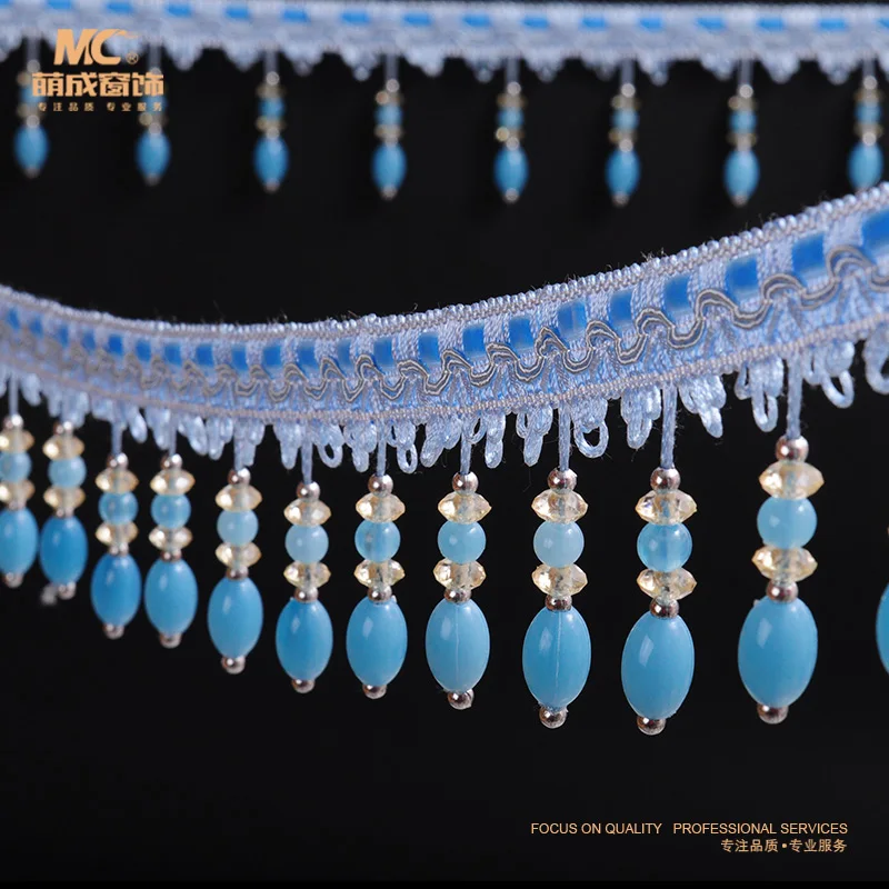 

One 11.5 meters High-end Stocks Small jade Curtain Crystal Pendant Lace accessories Lobster decorative accessories