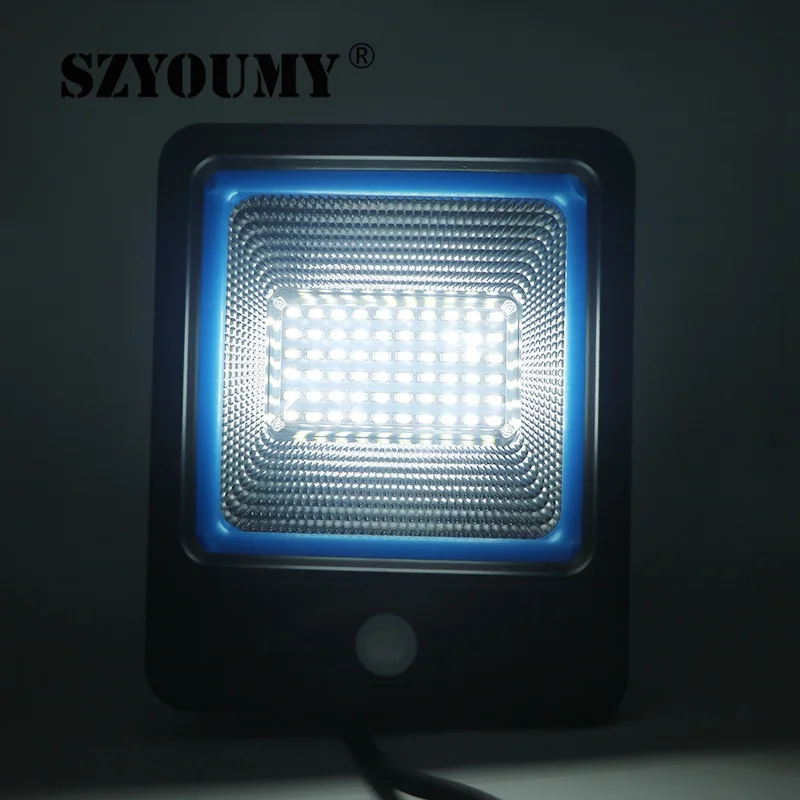 SZYOUMY Светодиодный прожектор с датчиком движения 10 Вт 20 30 50 PIR Прожекторы индукция