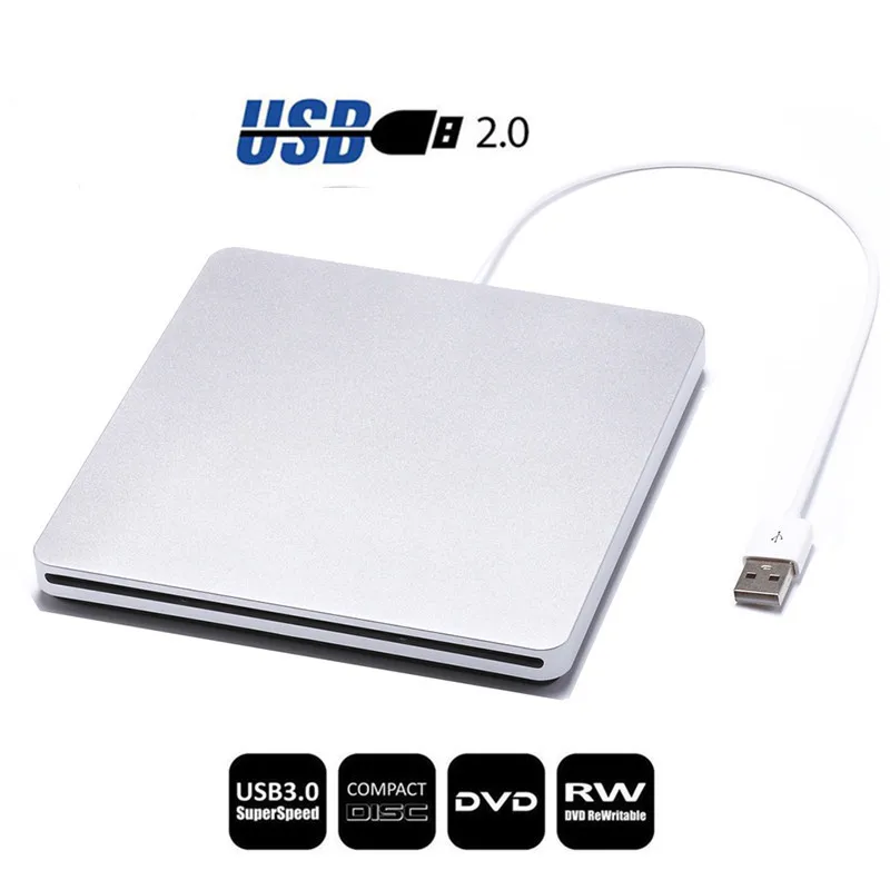 KuWfi USB 2 0 внешний CD/DVD горелка оптический привод проигрыватель слот загрузки