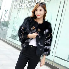 Женское пальто из натурального меха енота; сезон осень-зима; Famale; теплые короткие пальто; куртка; Верхняя одежда с круглым вырезом; пальто для родителей и детей; CN11