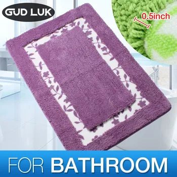 

Microfiber&nylon Anti-slid Bathroom Mats Floral Bath Solid bathroom Floor mats Modern Carpet Rug tapis de bain 50*80cm TY-001