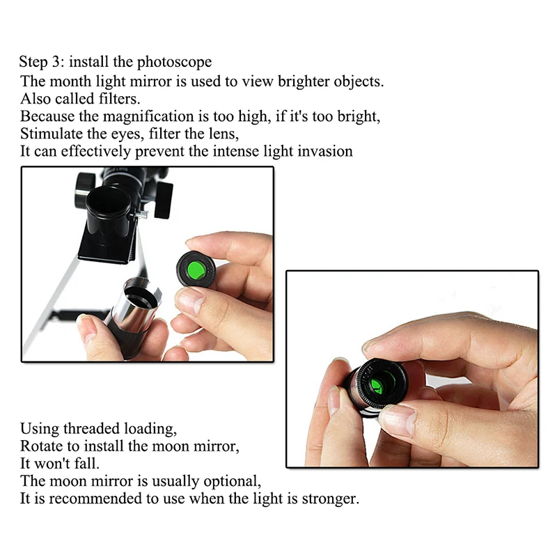 Astronomical Telescope F30070 15-150x 70mm Zoom High-powered Monocular Digital Eyepiece with Aluminum Tripods RL38-0012 (15)
