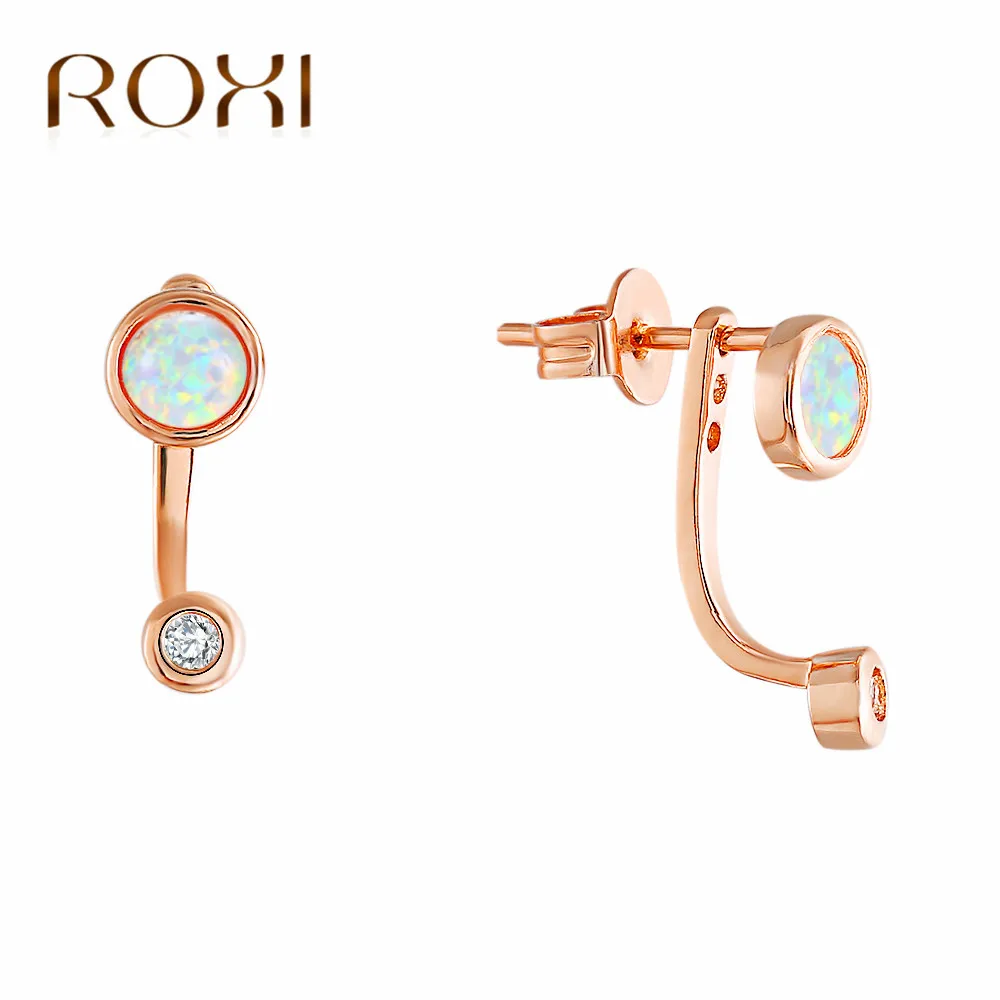 

ROXI Charm Opal Earrings for Women Girl Rose Gold /Gold Color Crystal Stud Earrings Geometry Earrings Jewelry boucle d'oreille 3