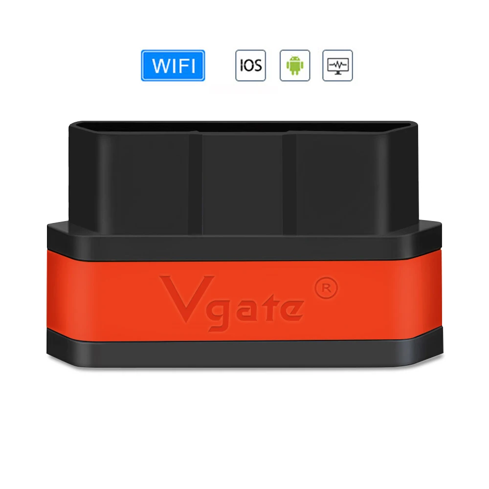 Vgate iCar2 ELM 327 v2.1 obd2 сканер wifi адаптер для диагностики автомобиля для IOS/android obd odb2 диагностический инструмент PK elm327 v1.5 - Цвет: WIFI-black orange