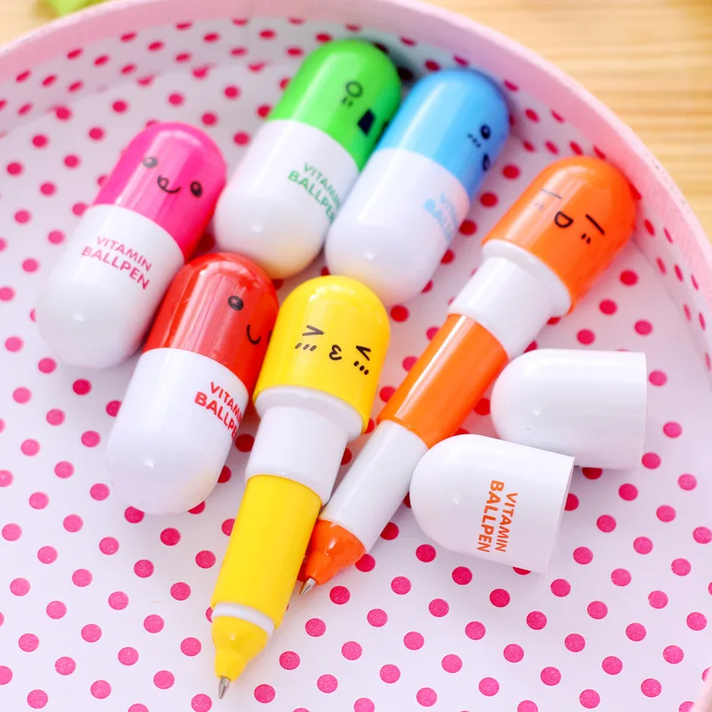 

(1pcs/sell) 0.7mm Cute Kawaii Capsule Creative Pills Ball Ballpoint Pens Ballpen For Office School Writing Supplies Stationery