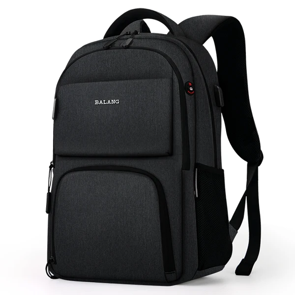 Balang, мужские рюкзаки для ноутбука 15,6 дюймов, модная Женская дорожная сумка, водонепроницаемый Школьный рюкзак, Большой Вместительный мужской рюкзак - Цвет: Black