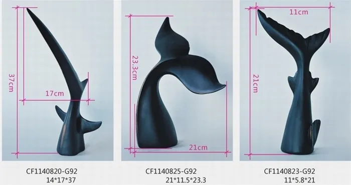Королевство моря смола черный хвост акулы кит дельфин украшения творческий образец украшения комнаты