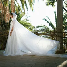 Свадебный плащ Белый шифон цвета слоновой кости(полиэстер) накидка с капюшоном средневековая Свадебная накидка