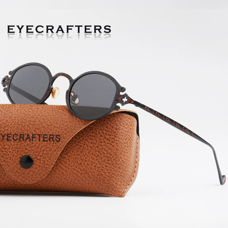 

Metal Brand Mens Womens Luxury Gold Designer Sunglasses Oval Round Gothic Sunglasses Retro Vintage Steam Punk Sunglasses