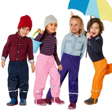 Г. Новые детские брюки с рисунком для детей от 2 до 6 лет, высокое качество в Германии уличные штаны из искусственной кожи для мальчиков и девочек ветрозащитные водонепроницаемые флисовые штаны для дождливой погоды