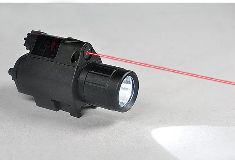 Новая улучшенная 3 Вт 200 люмен Светодиодная тактическая комбинированная Вспышка 5 мВт красный лазерный луч с высоким сопротивлением отдачи охотничий фонарь