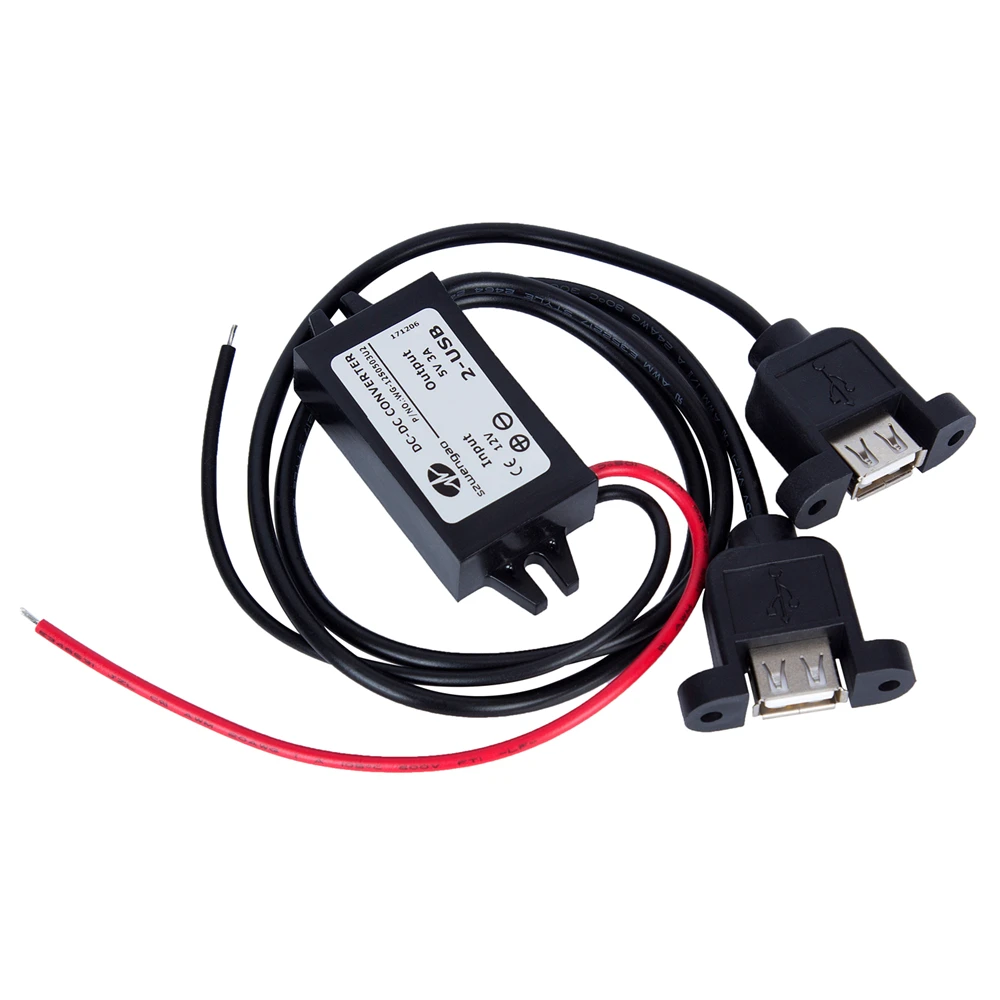 KWOKKERK преобразователь постоянного/постоянного тока 12 В в 5 3 А двойной USB