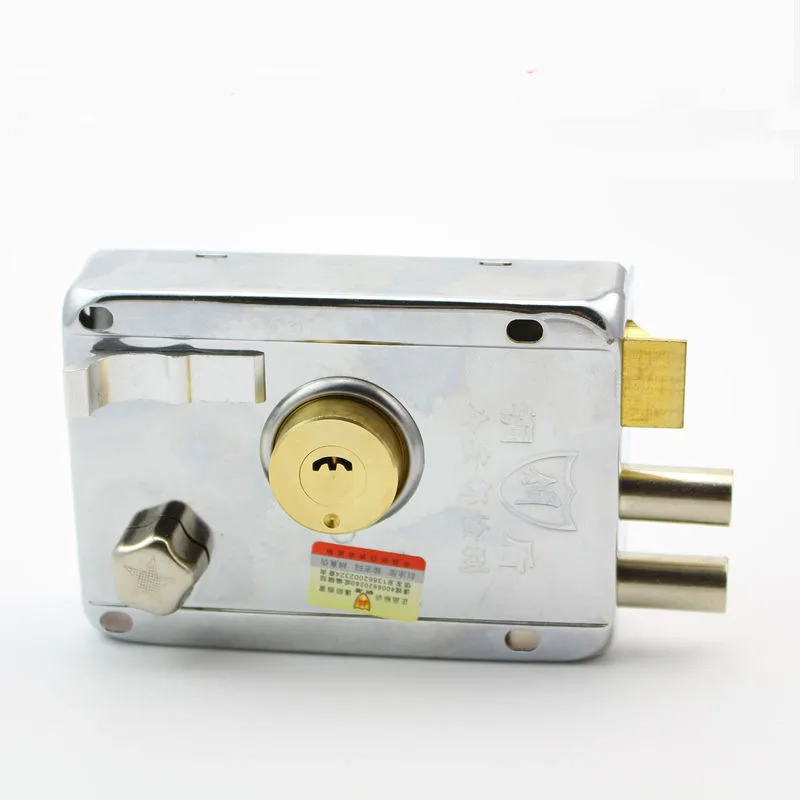 Security Anti-theft Wooden Exterior Door Locks Silver Tone Cross Cylinder Deadbolt Rim Lock for Furniture Hardware 13