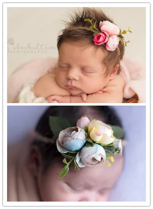 

Newborn Photography Props Flower Infantile Hemp Rope Hair Accessory Lovely flower headwear Photography Props