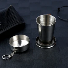 200 шт. 240 мл из нержавеющей стали отдых складной Кубок путешествие туристические кружка Портативный складной Кубок бутылки