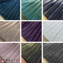 3 м весной и летом ткань Цвет электрооптических большой с юбкой в складку из тонкого сетчатого полотна ткань для платья одежда с точки зрения щебень жатой ткани