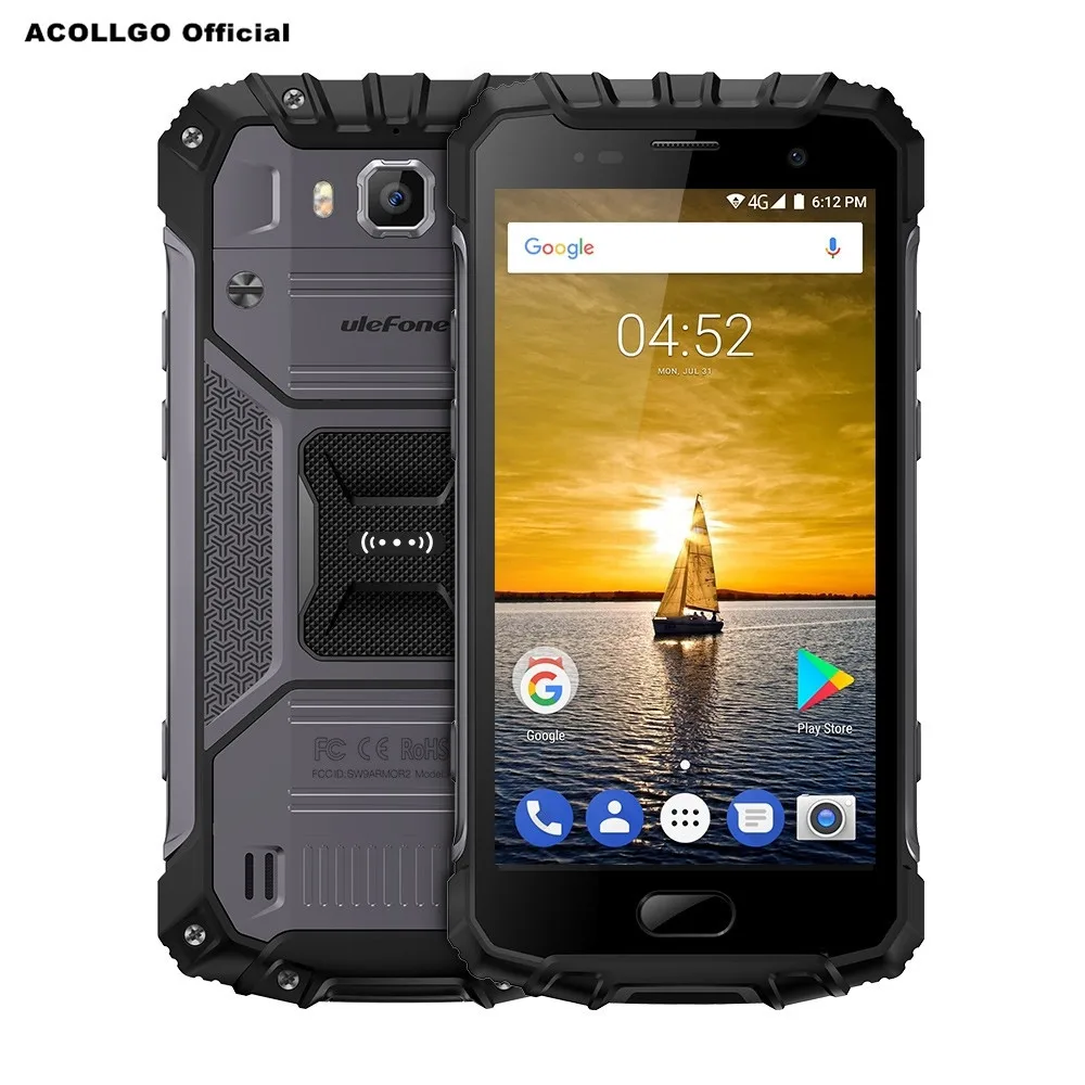 Ulefone Броня 2 смартфон 4G Helio P25 MTK6757 Восьмиядерный 5,5 "4700 мАч Быстрая зарядка Android 7,0 6 ГБ + 6 4G B 16MP NFC gps отпечатков пальцев