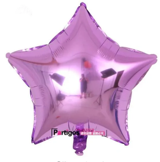 10 шт., розовый, белый, золотой шар из фольги в форме звезды, 18 дюймов, пентаграмма, для свадьбы, дня рождения, вечеринки, для детского душа, пять звезд, гелиевые украшения - Цвет: Pearl Purple