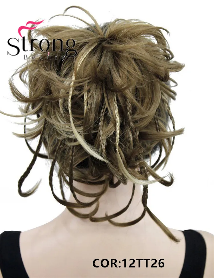 E-0288A #12TT26 12 inch Short Wavy Culry Ponytail Handmade Braid Hair Extension With Claw Clip In Hairpiece (6)_