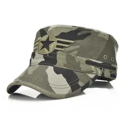 Для мужчин Военная Униформа шляпа Регулируемый плоский Топ кепки s летний мужской США промывают хлопок твил армии кеп
