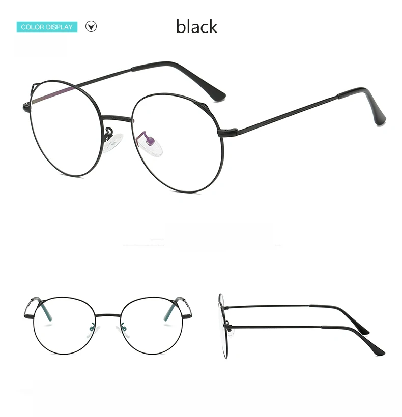 Дизайнер женские стеклянные es оптические оправы металлические круглые стеклянные es оправы прозрачные линзы очки черные Серебряные розовые Золотые очки для глаз