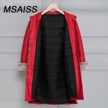 MSAISS норки зима из искусственной овечьей кожи пальто для женщин тонкий куртка с длинными рукавами меховой воротник