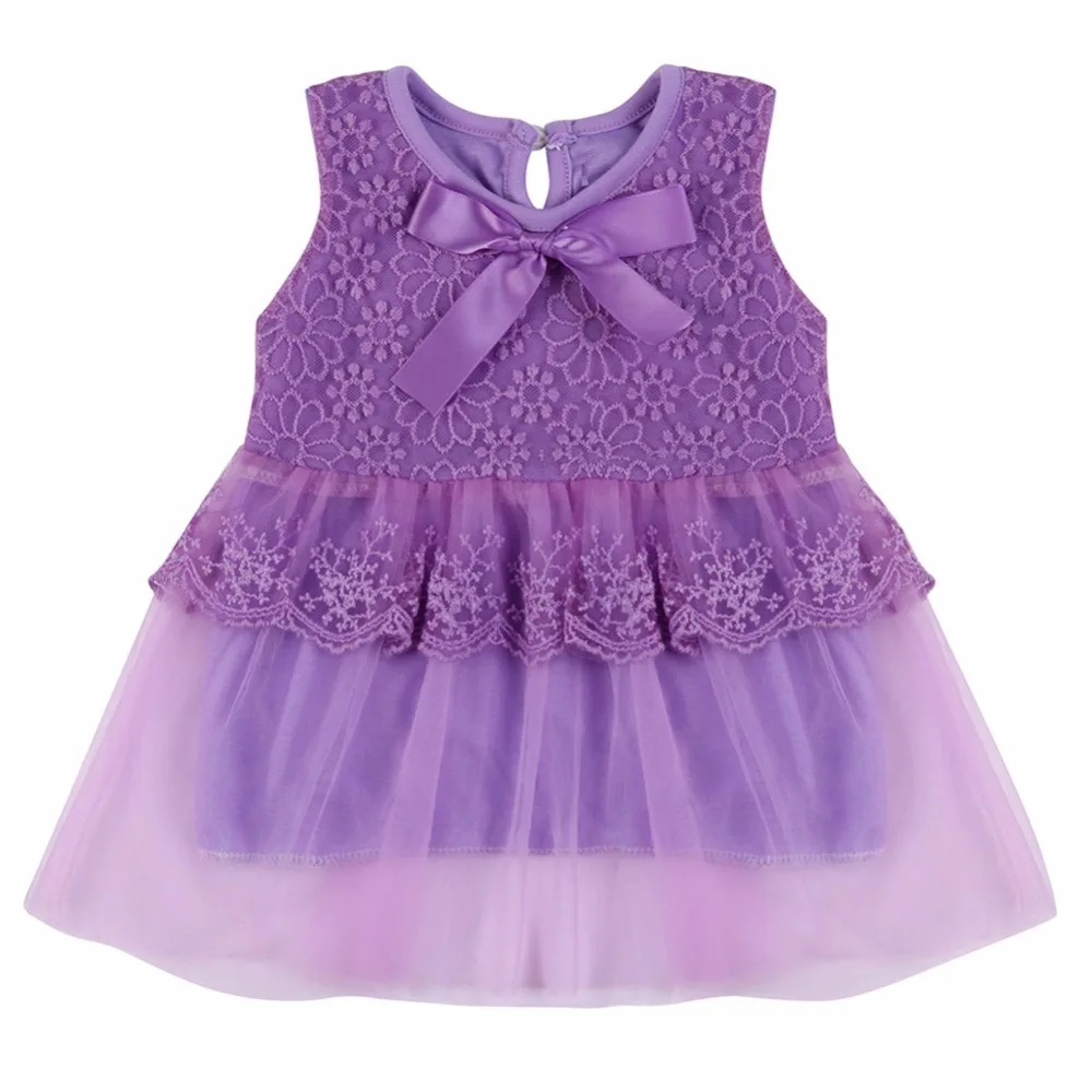 

2017 Baby girl Lace Baby Girls Dresses Kids Bow Cotton Ball Gown Dresses Lace Princess Dresses 0.5-2 Year