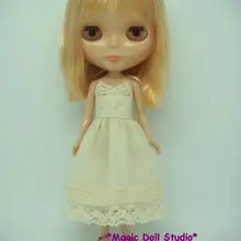 [MG025] Neolythe Кукольное платье# Сливочный Кружевное платье-комбинация для Neoblythe Кукольное платье neoblythe кукла аксессуары Блит кукла Одежда