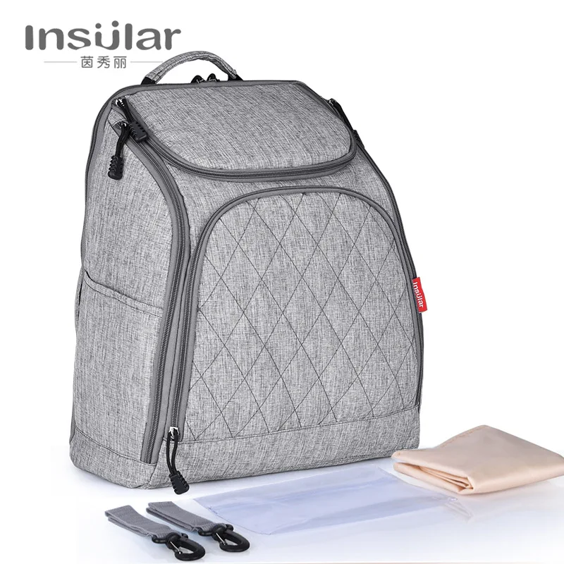 

INSULAR 600D Waterproof Mummy Bag Backpacks for Mother Child Indoors Outdoors Nylon Diaper Bag Baby Toddler Care Bag S