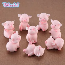 1pc Artificial Pig Model Animal action Figures Miniature Figurine Fairy home Garden Wedding Doll Decoration Accessory toy gift