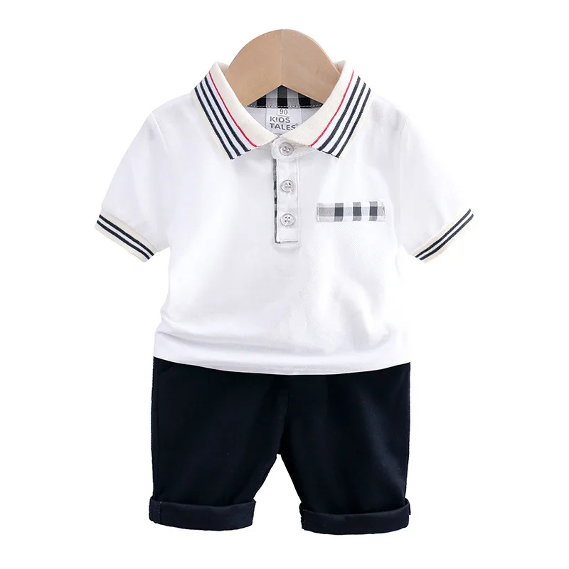 summer kid boys clothes white short sleeve T shirt+shorts blue 2019 children toddler boy clothing sets kids outfits casual 2-6Y