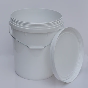 

5 gallon white plastic bucket with screw cap and Iron handle Food Grade Liquid container unbreakable 5PCS/lot