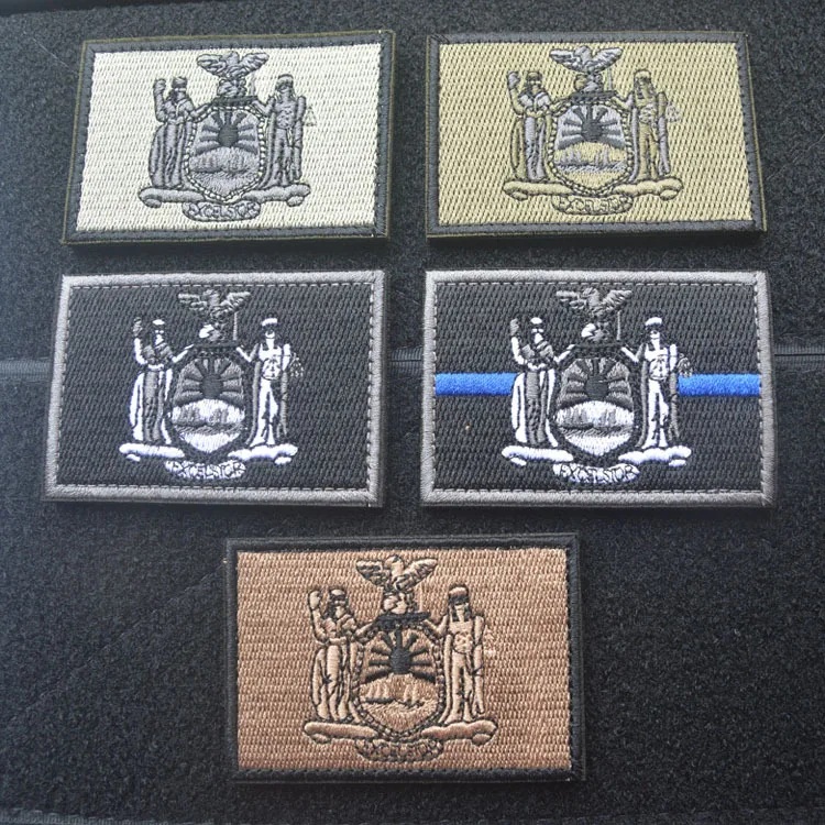 

Embroidered Patches United States New York State Flag Patch Tactical 3D National Flags Army Armband Badge