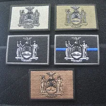 Embroidered Patches United States New York State Flag Patch Tactical 3D National Flags Army Armband Badge national academy press ground water quality protect state